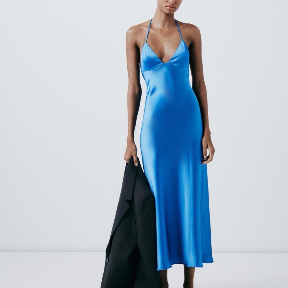 Zara Silk Blue Dress Worn Once